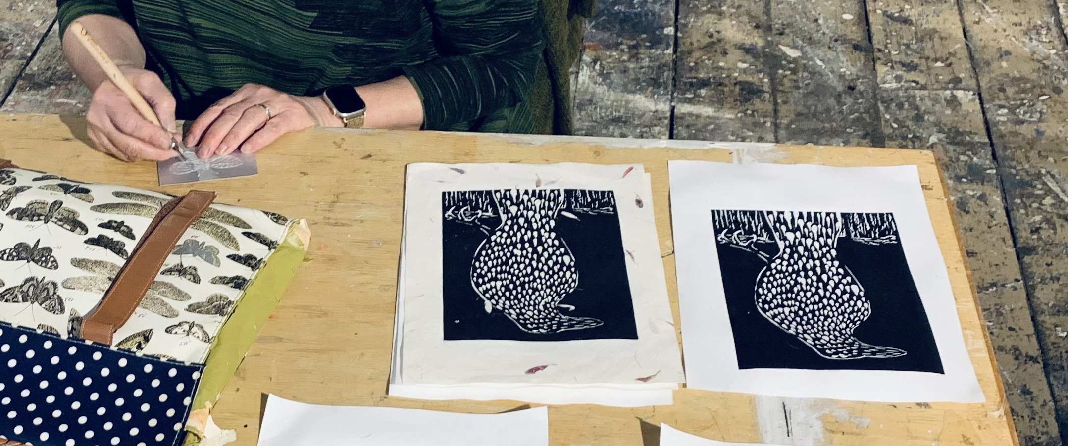 lino printing at Maa